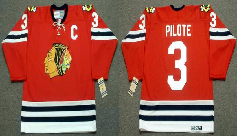 2019 Men Chicago Blackhawks 3 Pilote red CCM NHL jerseys